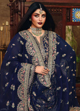 Silsila By Saad Shaikh X Meeral Embroidered Organza 3 Piece Unstitched Suit SSK25SF D-NAFEESA